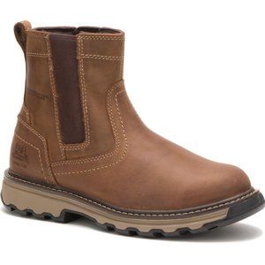 CATERPILLAR PELTON STEEL TOE CHELSEA DARK BEIGE WORK  BOOT MEN'S NEW!